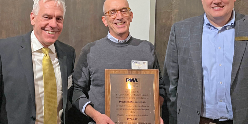 Precision Resource accepts PMA Award
